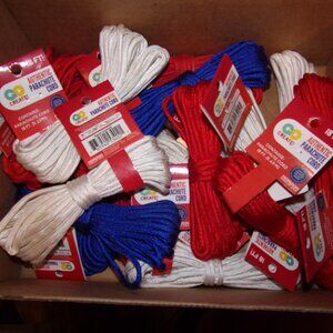 15 Go Create 18' Authentic Parachute Cord RED, WHITE, & BLUE NEW Horizon Group